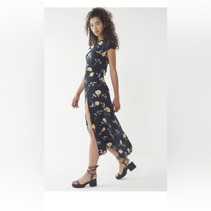 Urban Outfitters Lindsey Floral Slit Maxi Dress